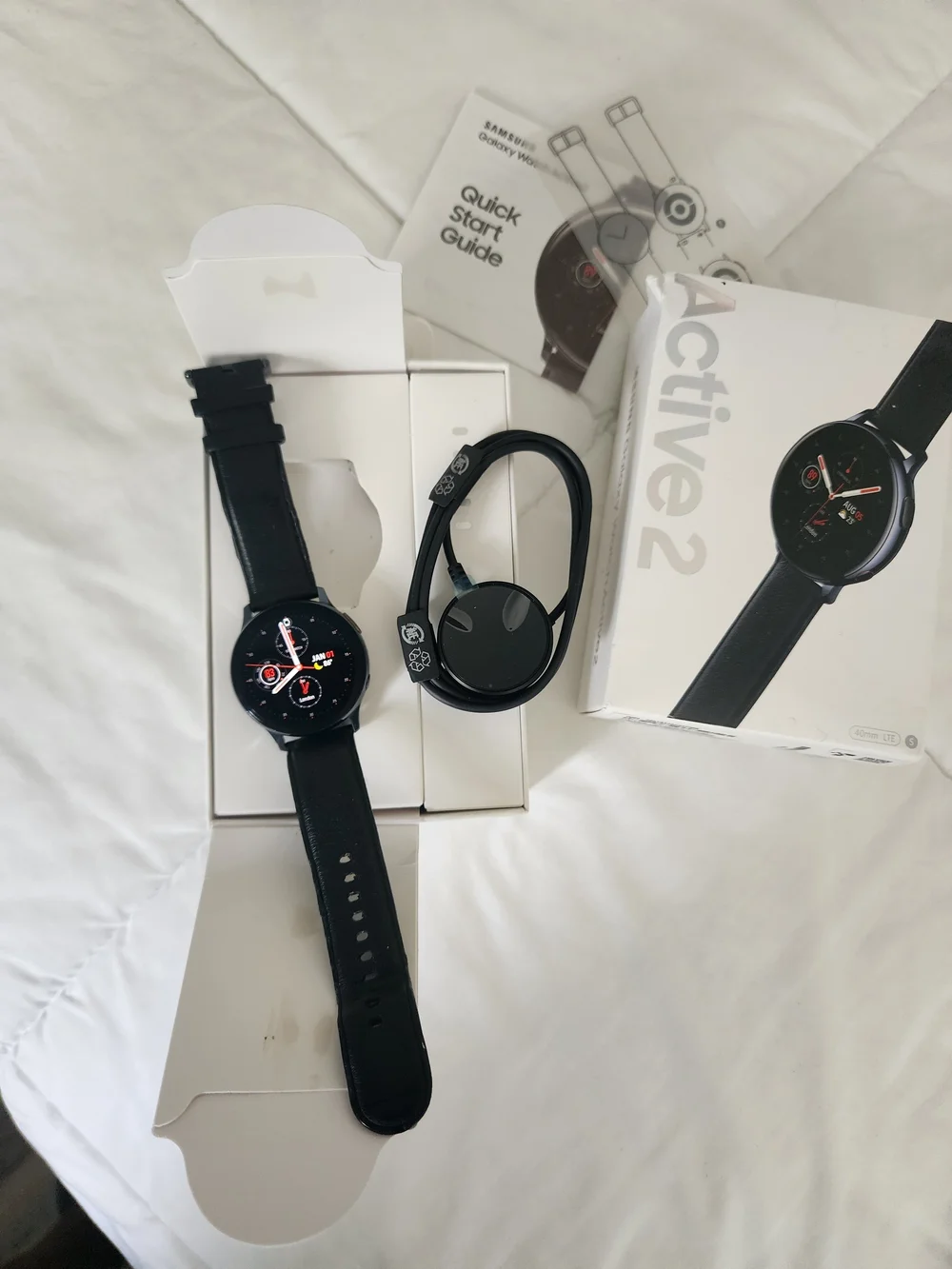 Samsung Active2 Smartwatch in Black with Black Strap